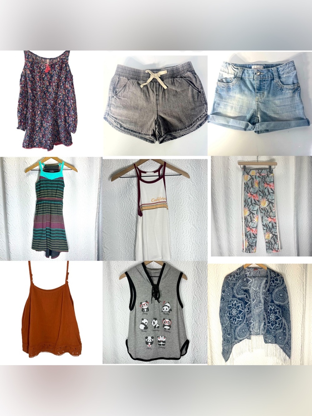 Girls Size 7/8 Summer Play-Ready Wardrobe Bundle (14 Pieces)